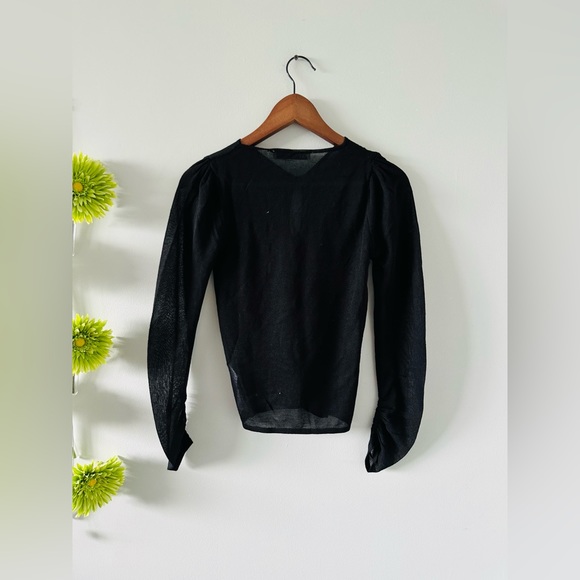 Zara | Fine Knit With Puff Shoulders Sexy Top - Picture 4 of 16